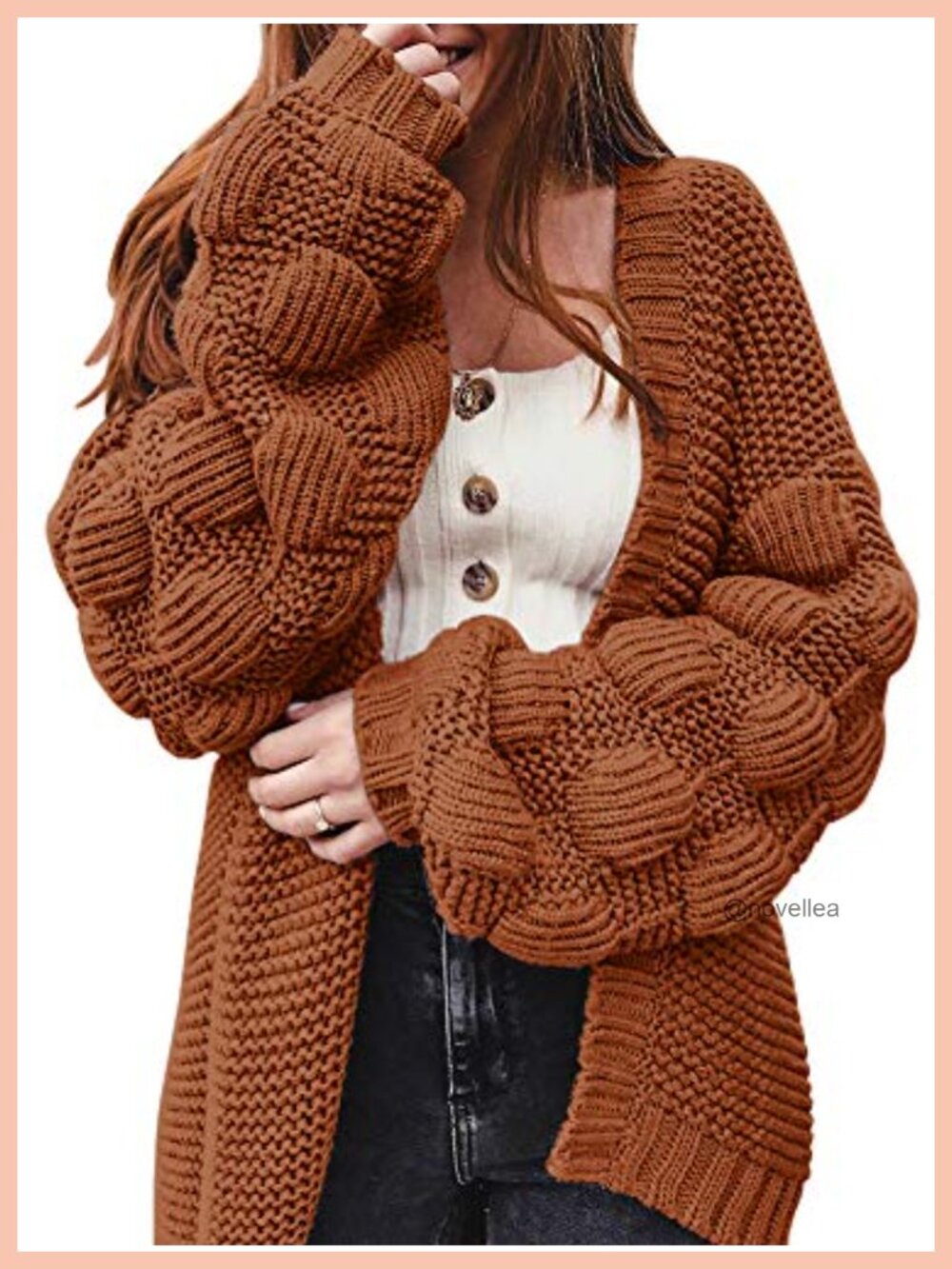 Oversized Chunky Knit Cardigan Long Open Front Sweater Coat